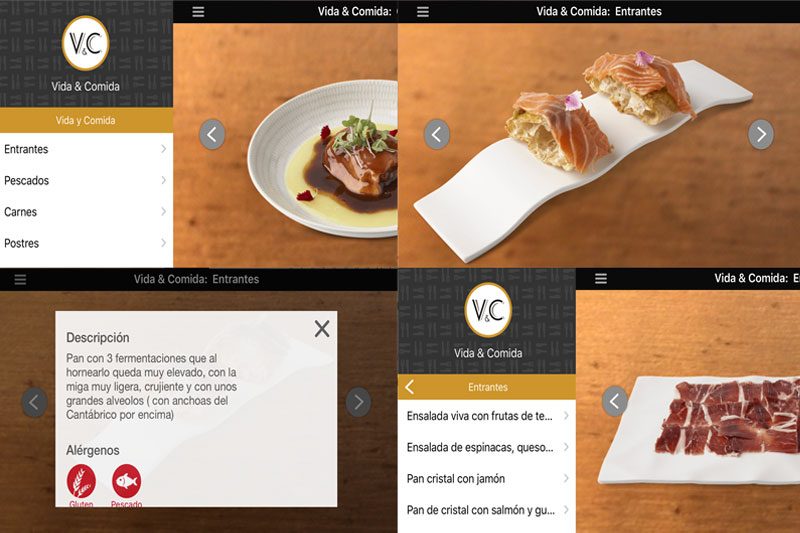 APP vidaycomida navegación