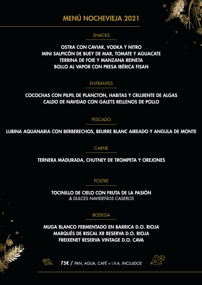 Menú especial Nochevieja 2021 VIDA&COMIDA
